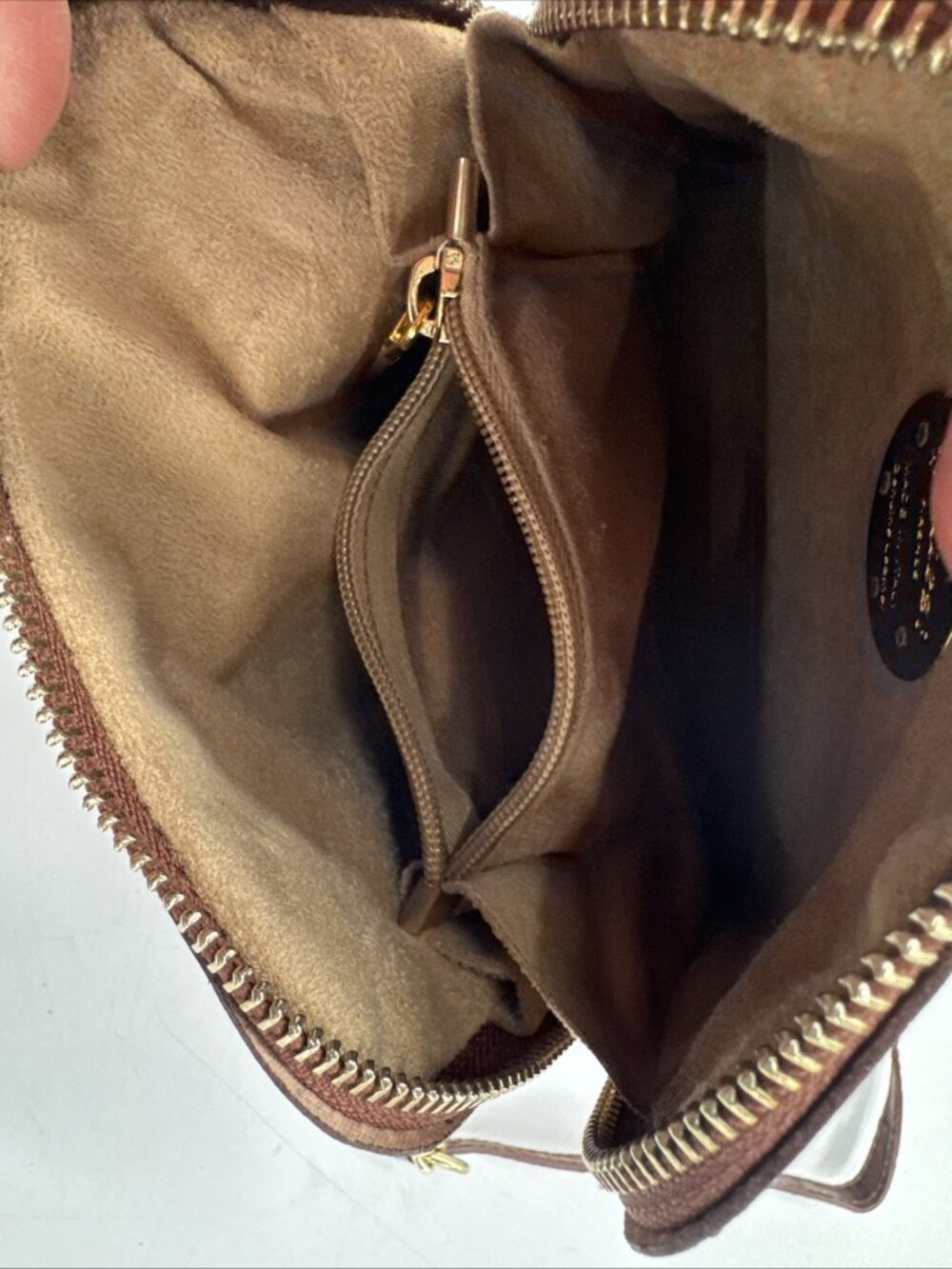 Pratesi Firenze Brown Croc Embossed Italian Leather Crossbody Bag Gold Chain NEW - Picture 12 of 15